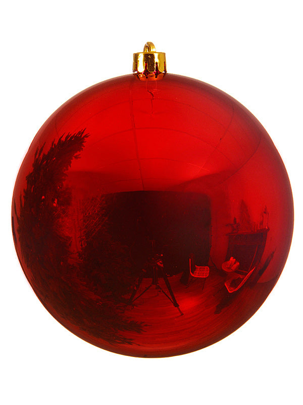 14cm Shiny Shatterproof Bauble - Red