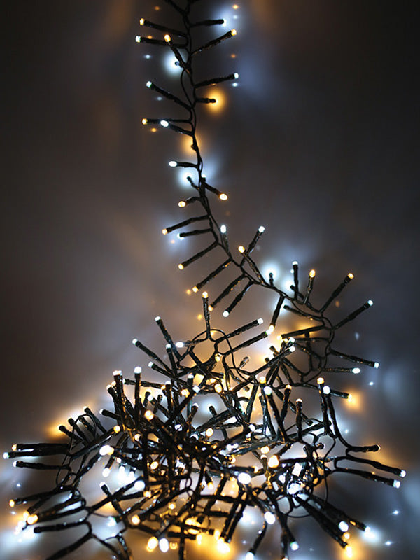 2000 LED Multi-Action Cluster Christmas Lights - Warm White & White