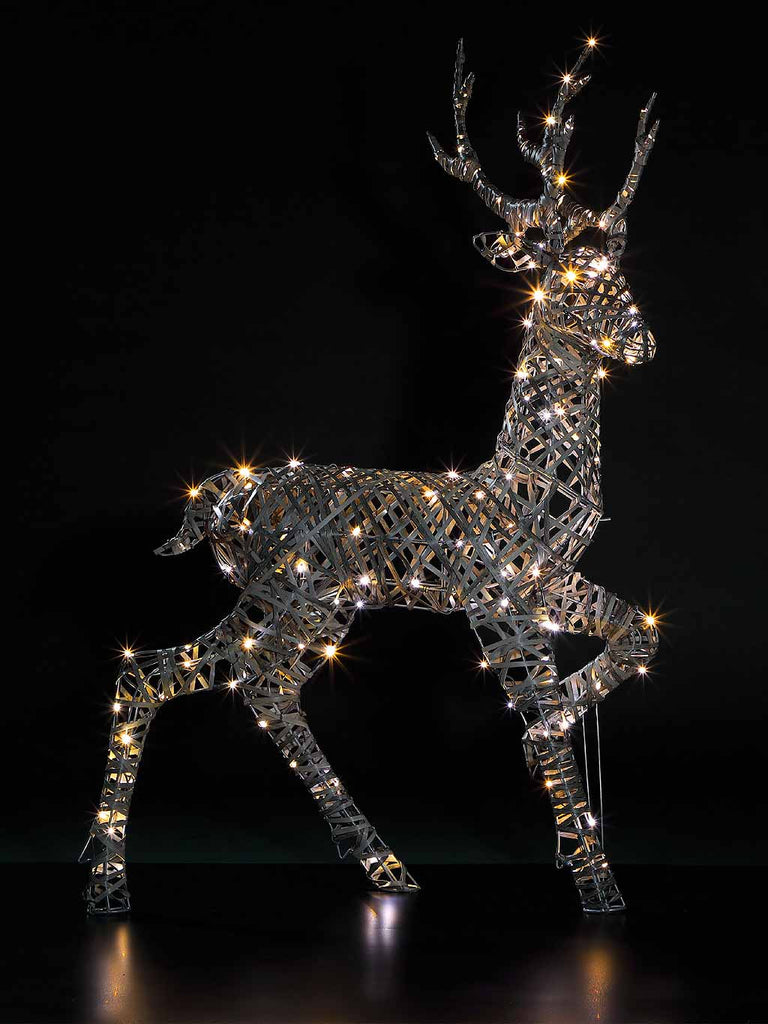 1.35M Grey Rattan Richmond Stag With 180 Leds