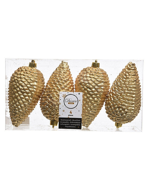 PK 4 - 12cm Gold Pinecones