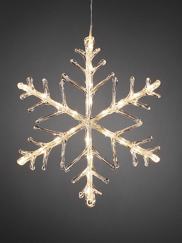 40cm LED Acrylic Snowflake - Warm White