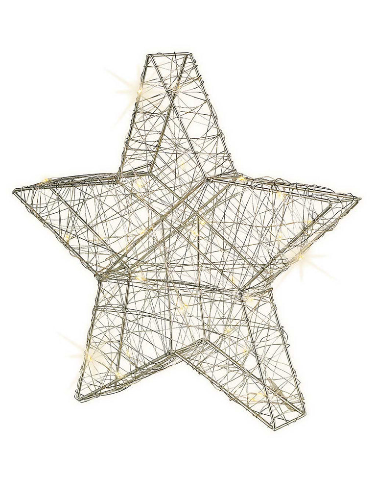 29cm Micro LED Wire Star with 30 Battery Operated lights - Warm White