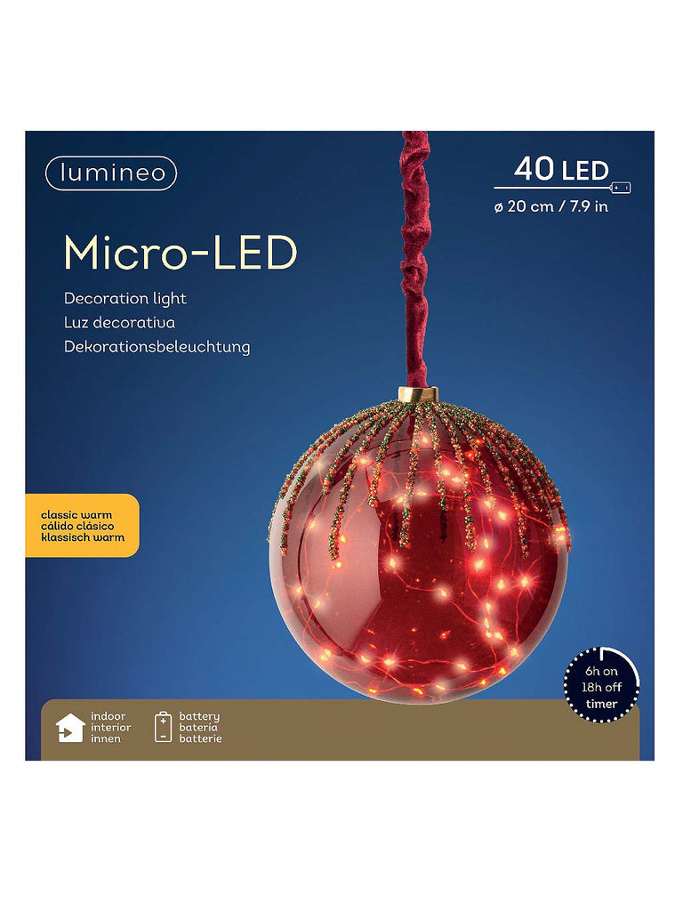 20cm Micro LED Ball B/O with 40 LEDs