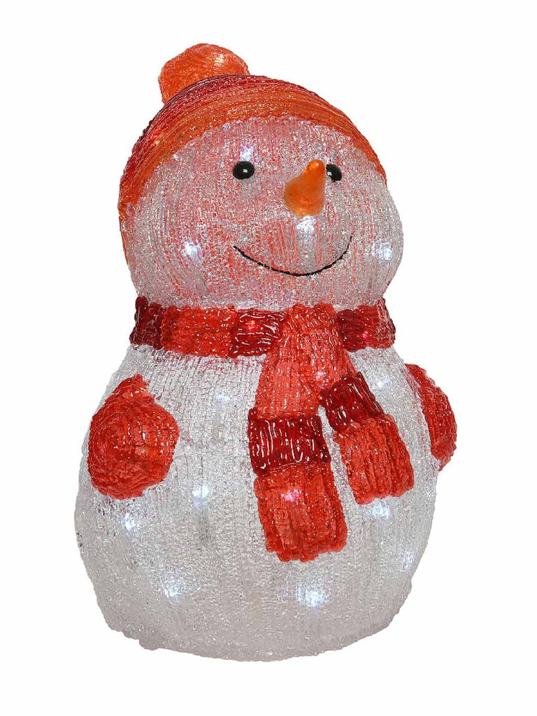 35cm Battery Operated LED Acrylic Snowman 