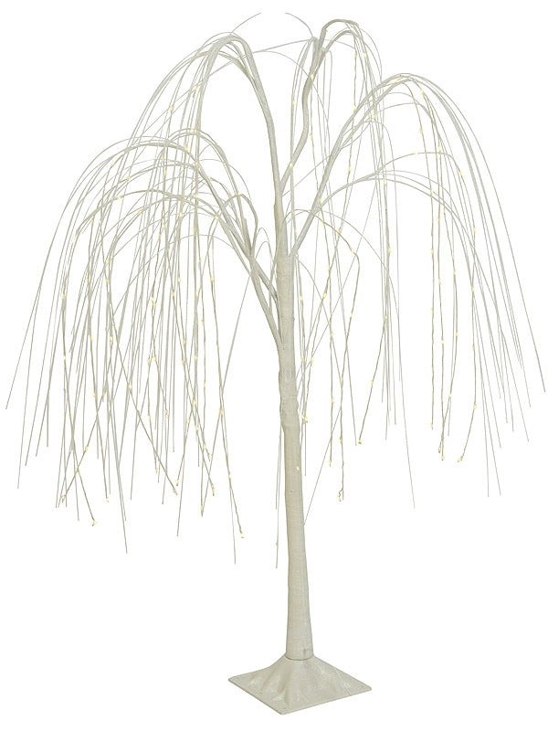 1m Micro LED Weeping Willow With Irridescent Glitter Branches - Warm White