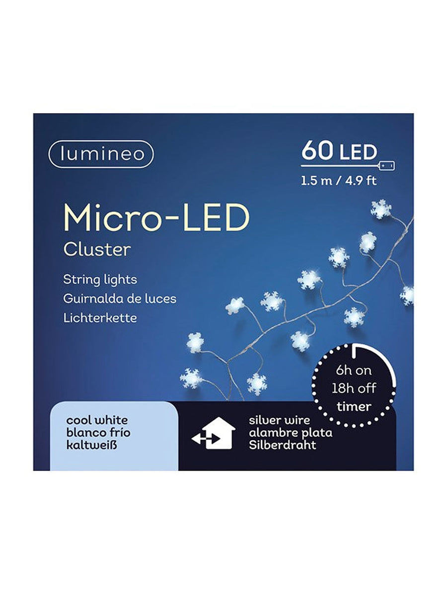 60 Battery Operated Micro LED Cluster Star Lights – Seasons Christmas ...