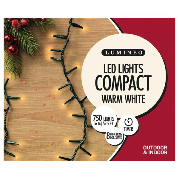 750 LED Compact Twinkle Lights - Warm White