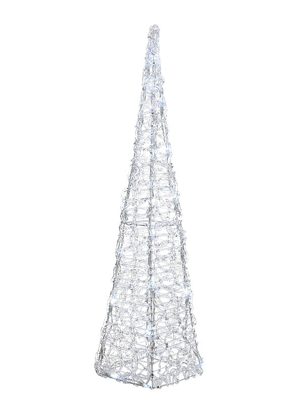58cm LED Acrylic Flashing Pyramid - White