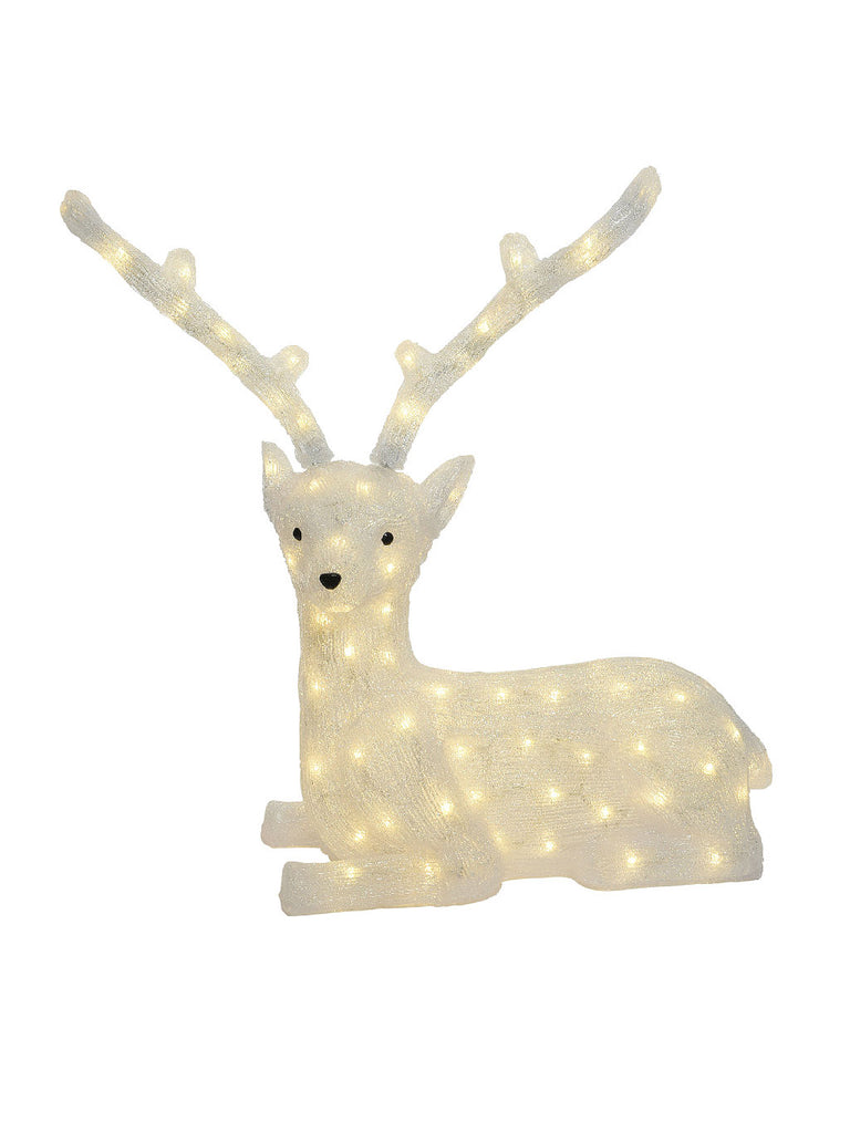 64cm 100 LED Acrylic Deer with Colour Switch - Warm White/ White 