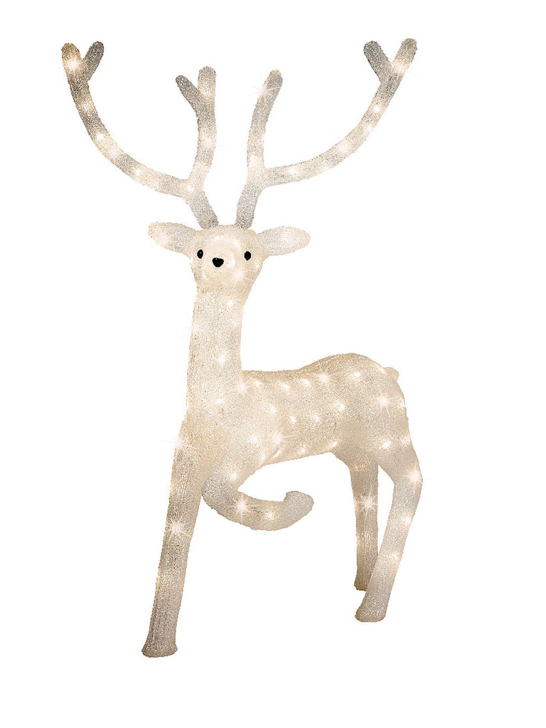 1m 100 LED Acrylic Deer with Colour Switch - Warm White/White