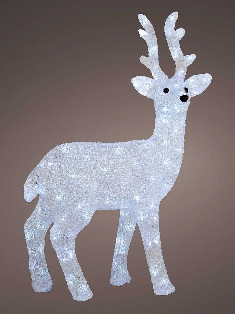 77cm x 150 LED Acrlic Deer with Flashing Effect - White