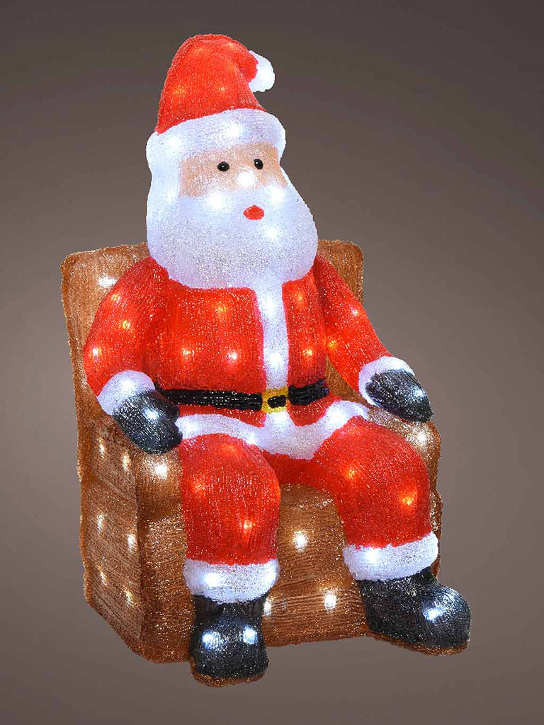 60cm Acrylic Santa On Chair with 100 White LEDs