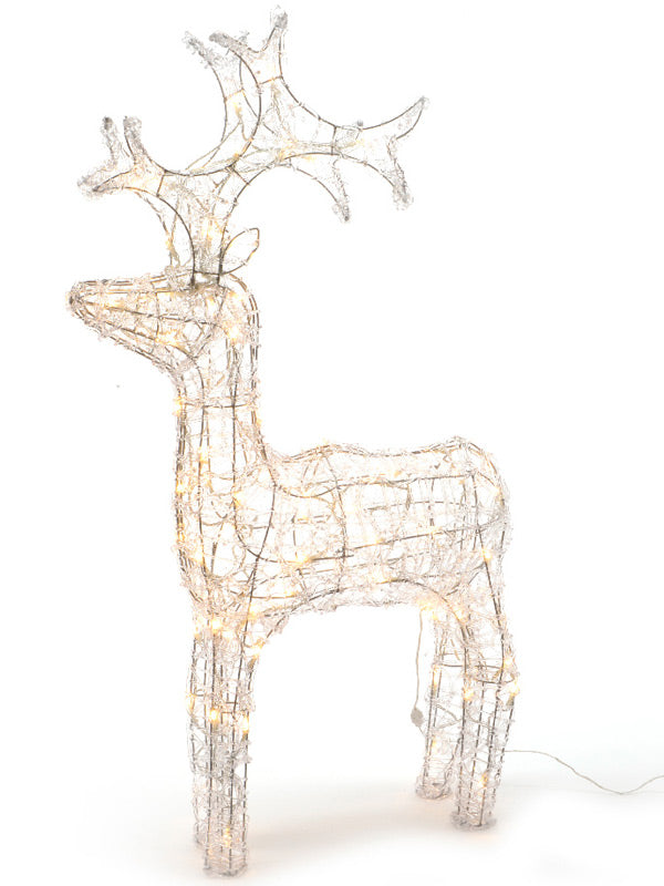 1.2M (4ft) LED Acrylic Reindeer - Warm White