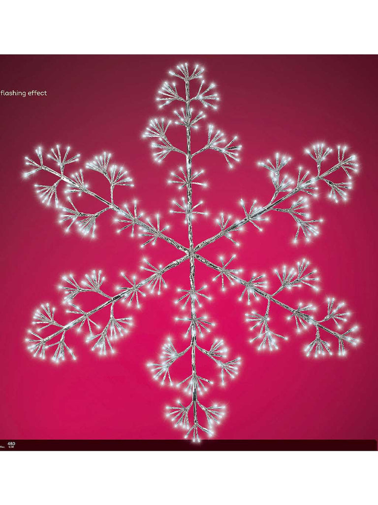 108cm Starburst Flashing Snowflake - White