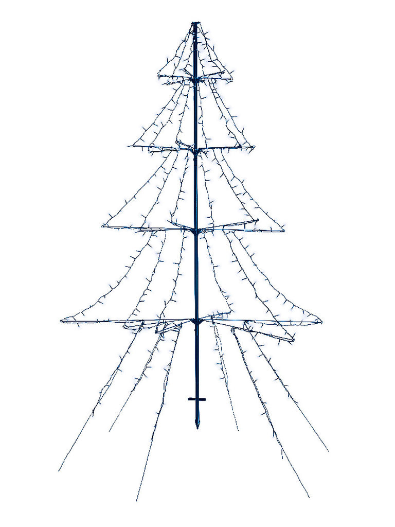 2M Outdoor Twinkle LED Light-Up Tree with 420 Lights - White 