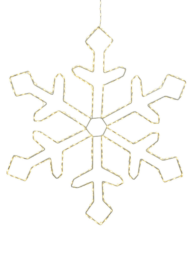 37cm Micro LED Hanging Snowflake - Warm White