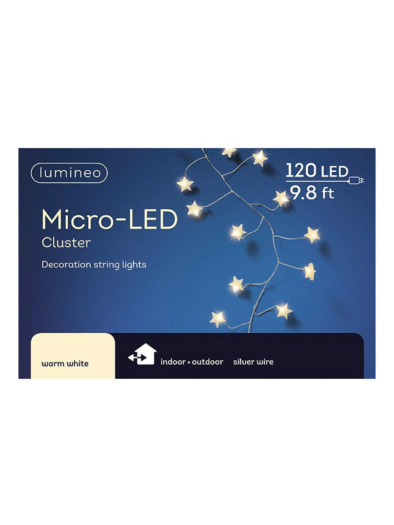 130 Micro LED Star Cluster - Warm White with Silver Wire