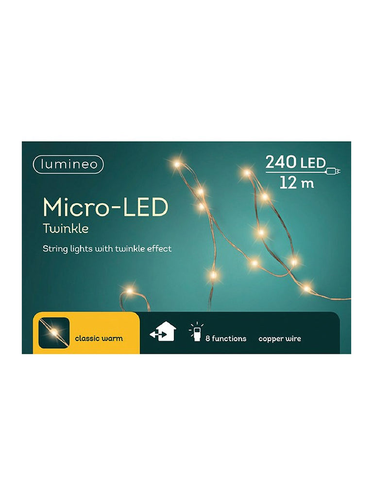 240 Micro LED Twinkle String Light with Copper Cable - Classic Warm