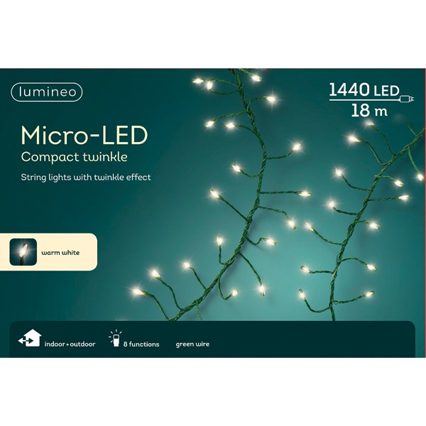 1440 Micro LED Multi-function Twinkle Compact String Lights