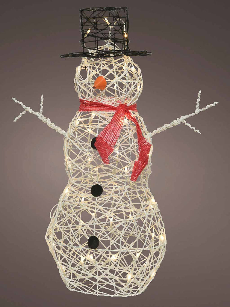 68cm LED Wicker Snowman with 48 Warm White Lights
