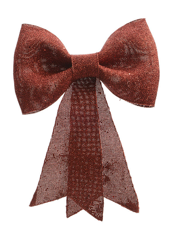 30cm Glitter Bow with Hanger - Red