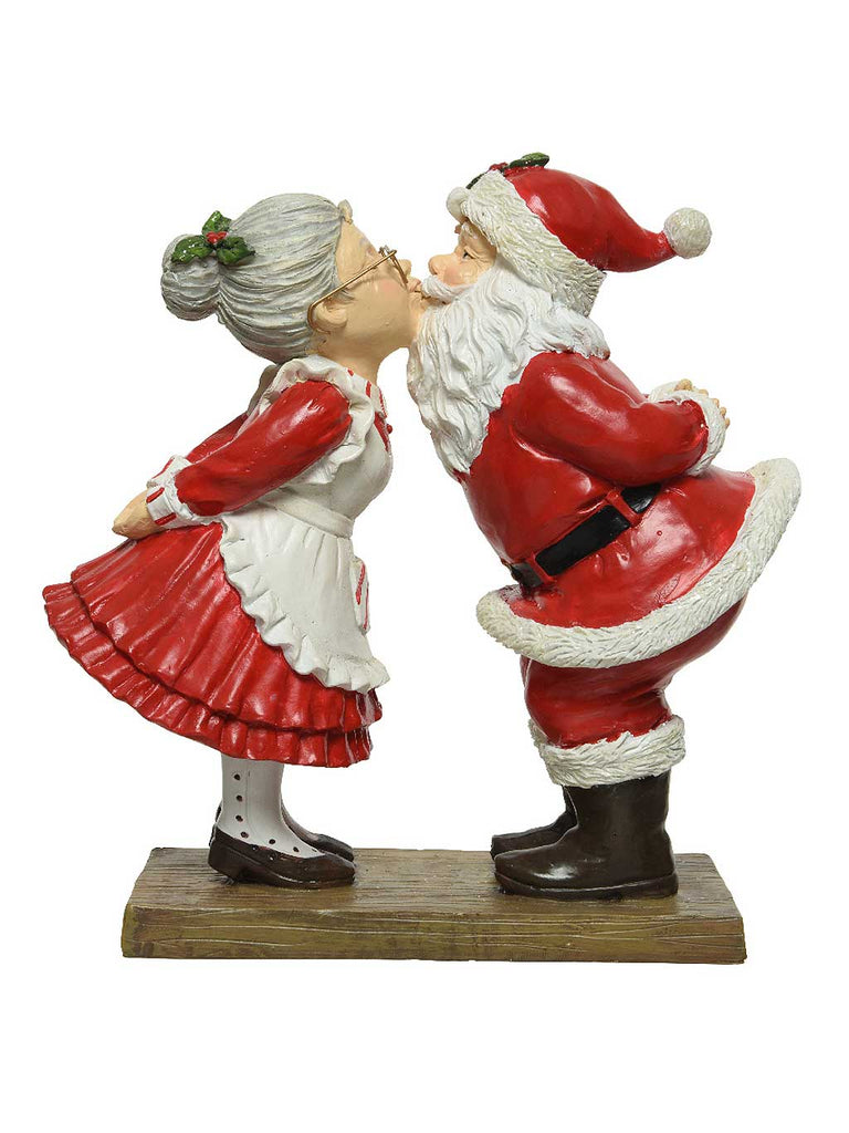 20cm Santa & Mrs Claus Kissing Figure