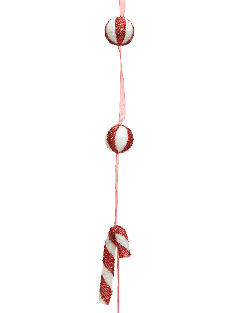 1.3m Foam Candy Red And White Garland