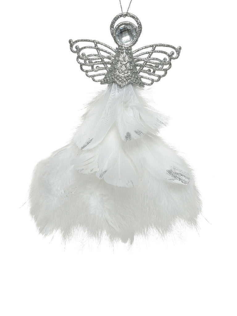 21cm Plastic Angel With White Feather