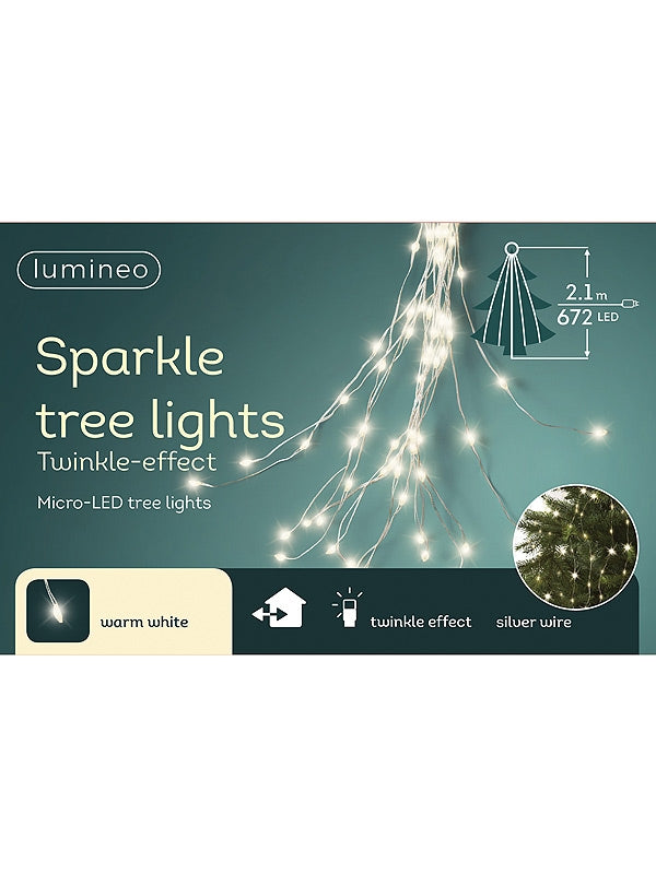 672 Micro LED Tree Lights with Silver Cable - Warm White