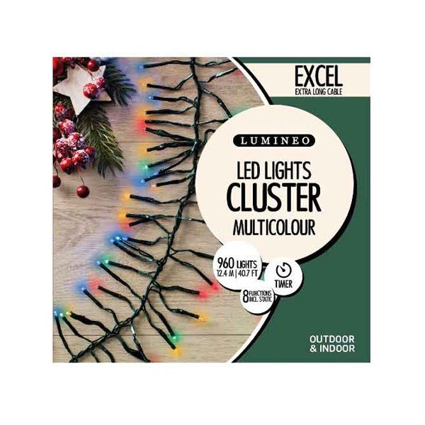 960 LED Twinkle Cluster Lights - Multicolour
