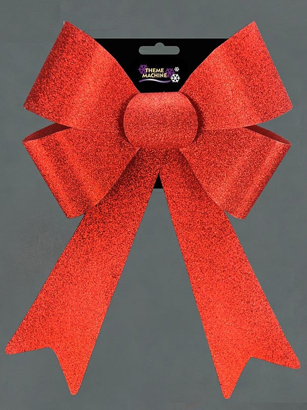 32cm Red Glitter Bow