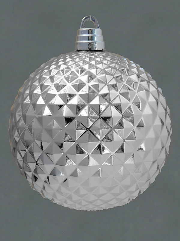15cm Spiky Shiny Bauble - Silver