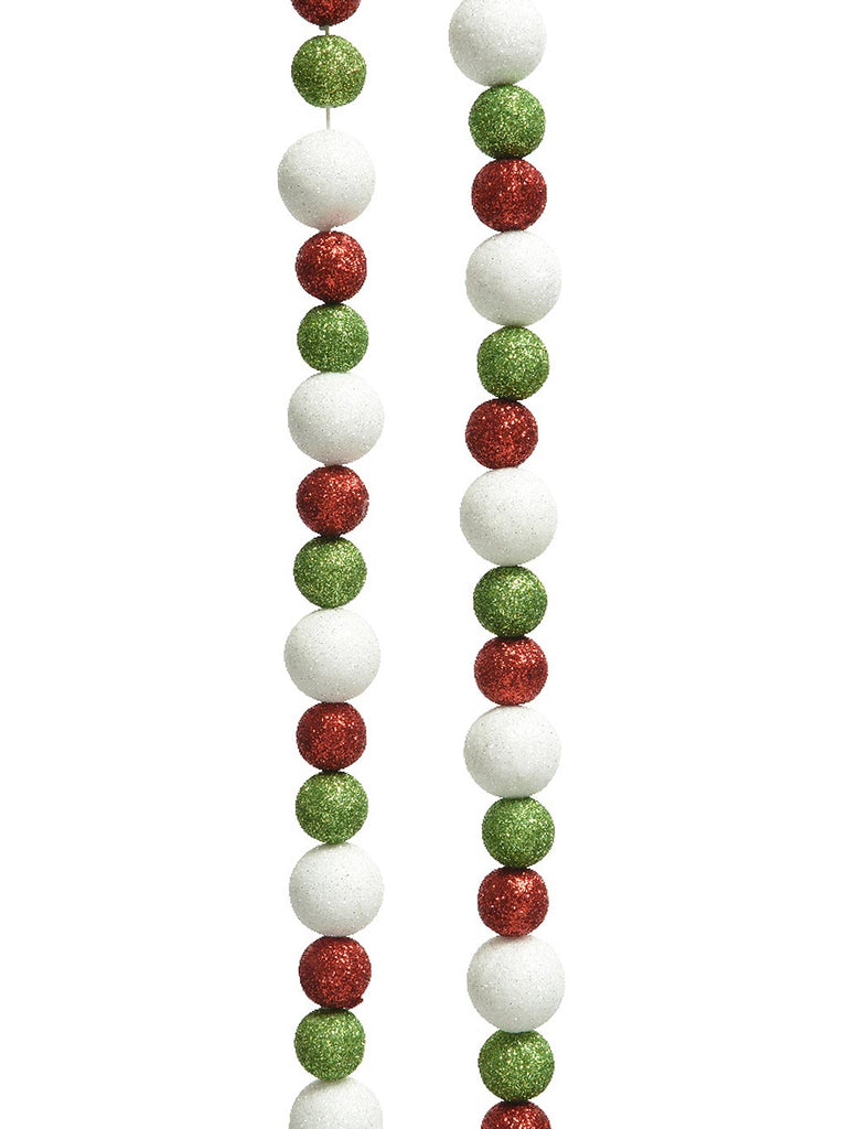 2.4M Foam Bead Garland - Red, White & Green