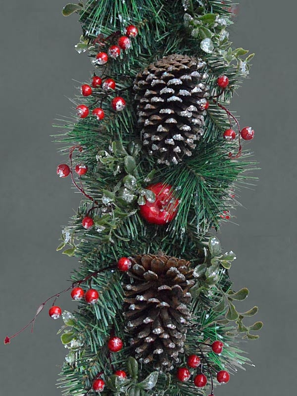 1.8M (6ft) Frosted Cone Berry & Fruit Garland