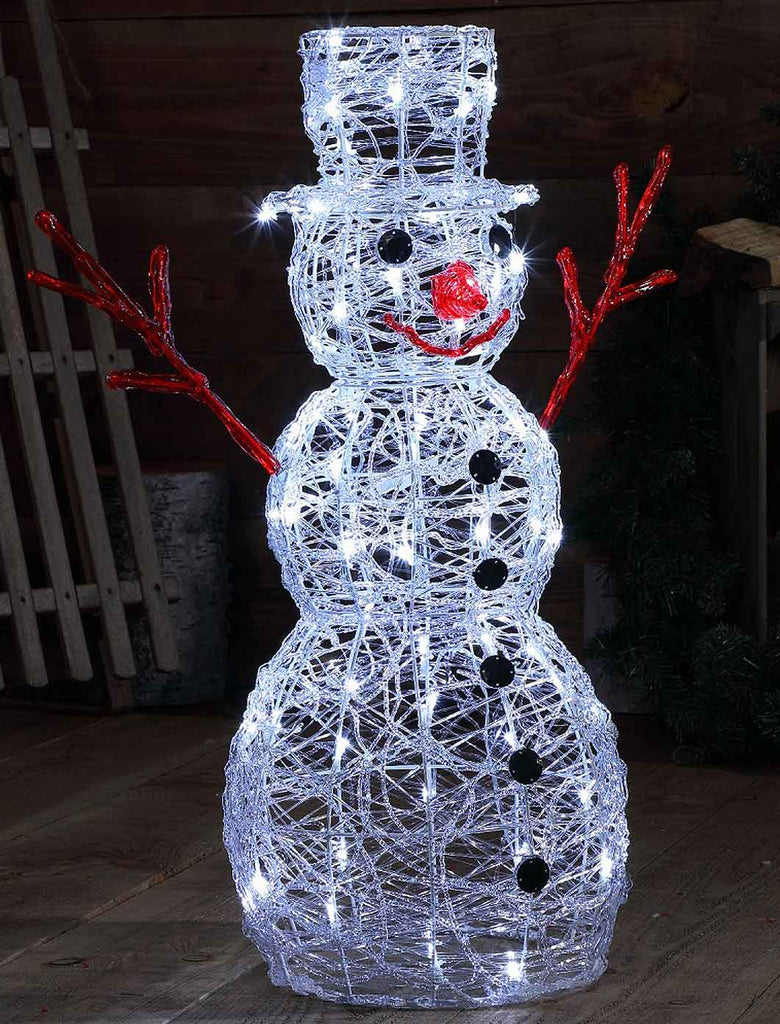 90cm Acrylic Snowman With 80 Twinkle Leds