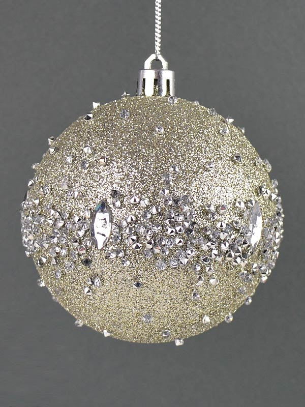 8cm Glam Rock Bauble - Champagne