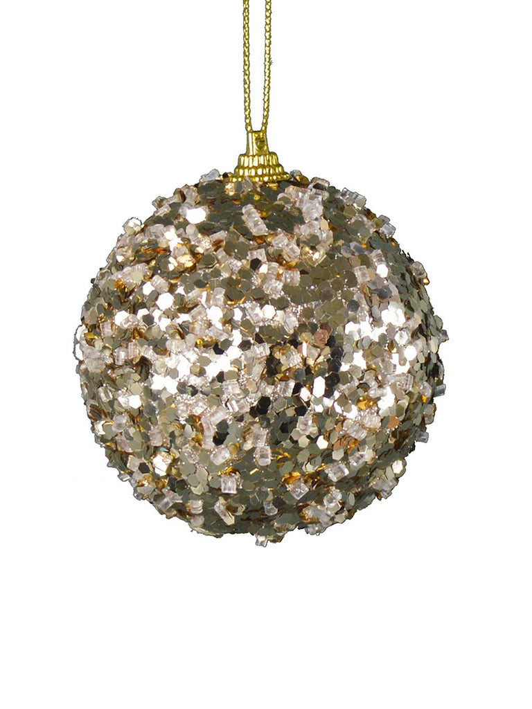8cm Chunky Frost Bauble - Champagne