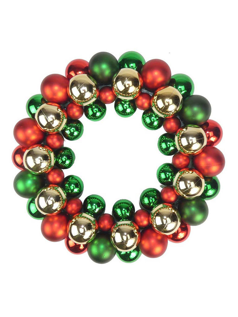 34cm Bauble Wreath - Traditional