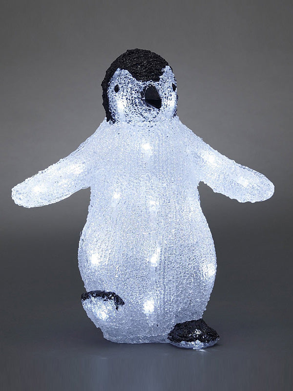 30cm Battery Operated Acrylic Christmas Penguin