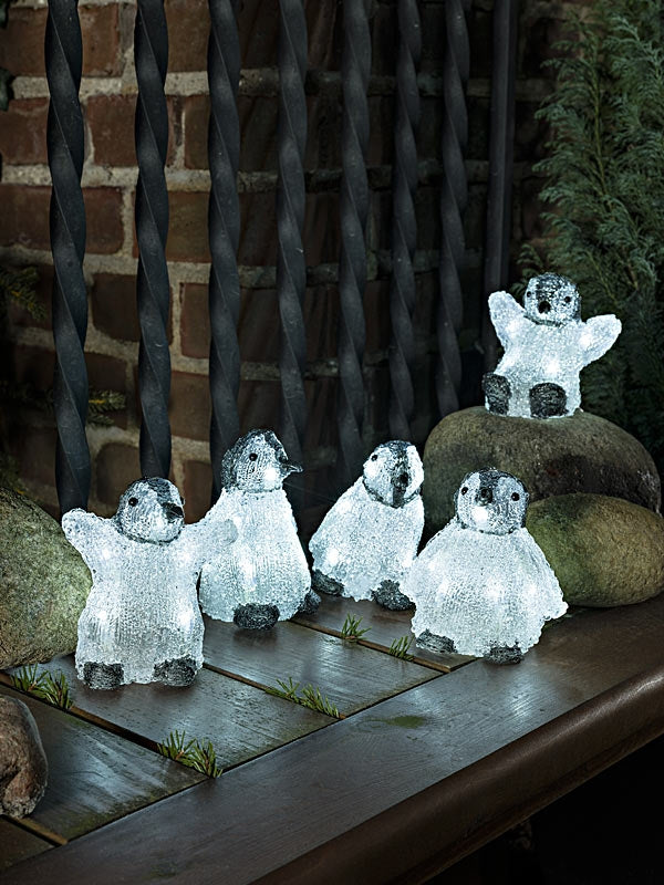 5 Piece LED Acrylic Penguin Set