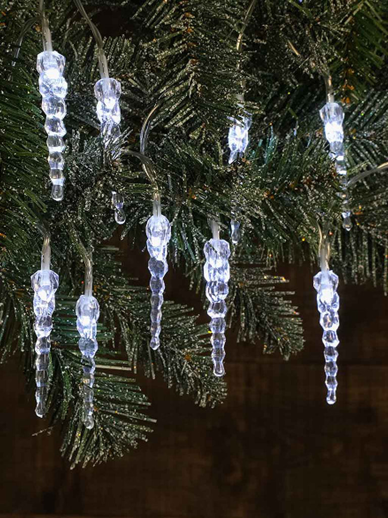 20 Fit & Forget White Icicle Drop Lights