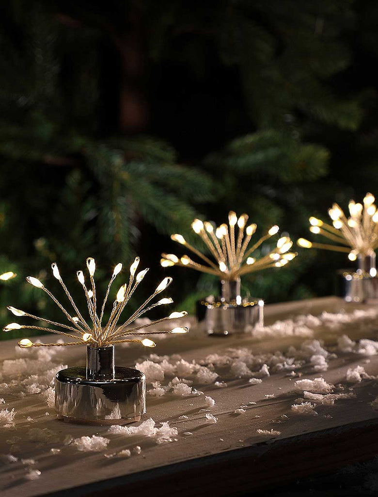 6 Firework T-Lights With 20 Micro Leds - Warm White