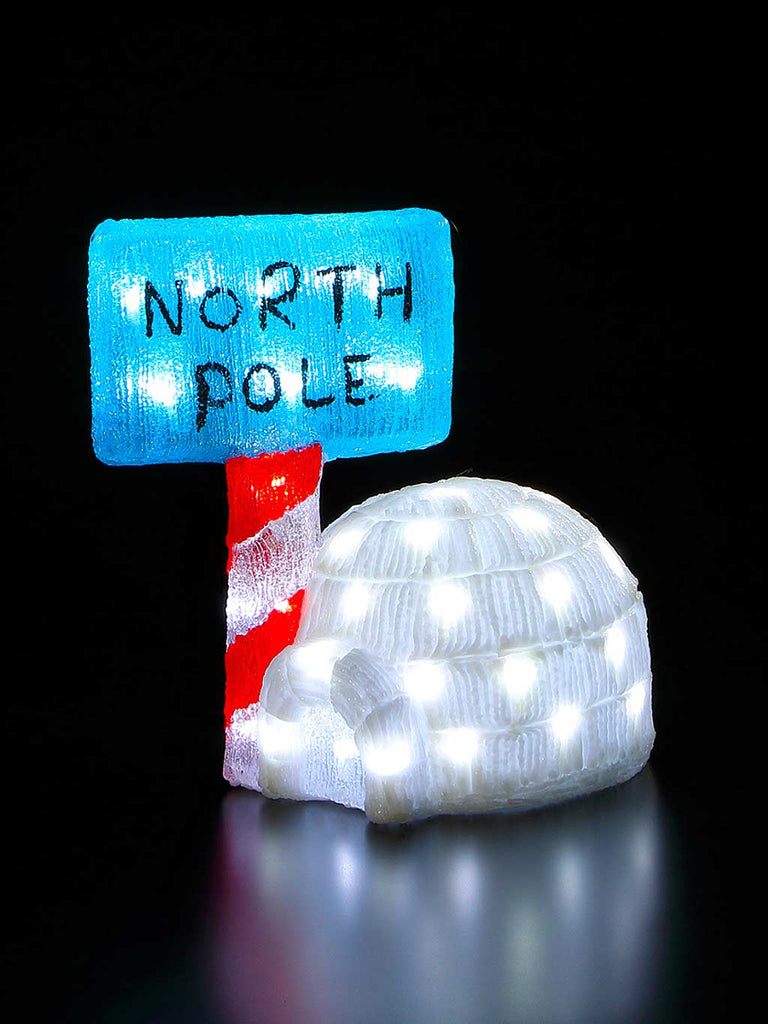 36cm Igloo With North Pole Sign