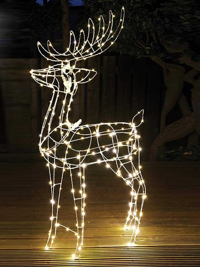 115cm Standing Reindeer with 250 Warm White LEDs