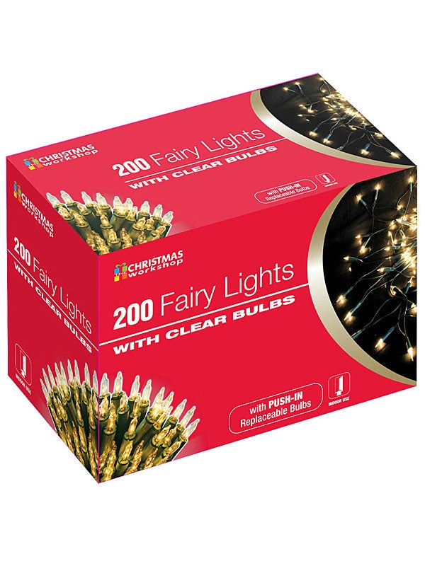 200 Traditional Christmas Fairy Lights - Clear