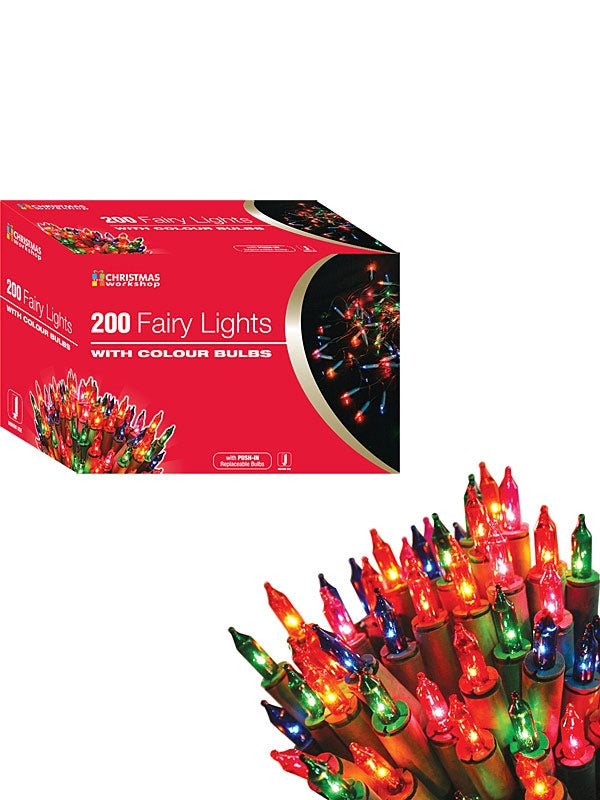 200 Shadeless Fairy Lights - Multicolour