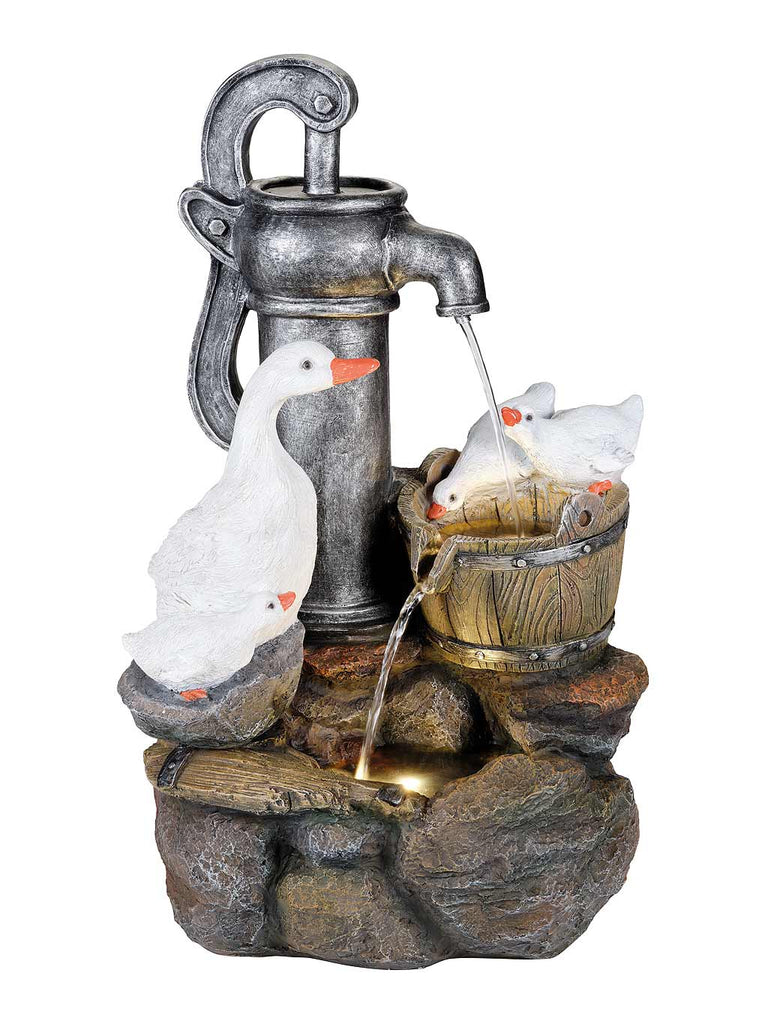Duck Polyresin Outdoor Water Feature with LEDs