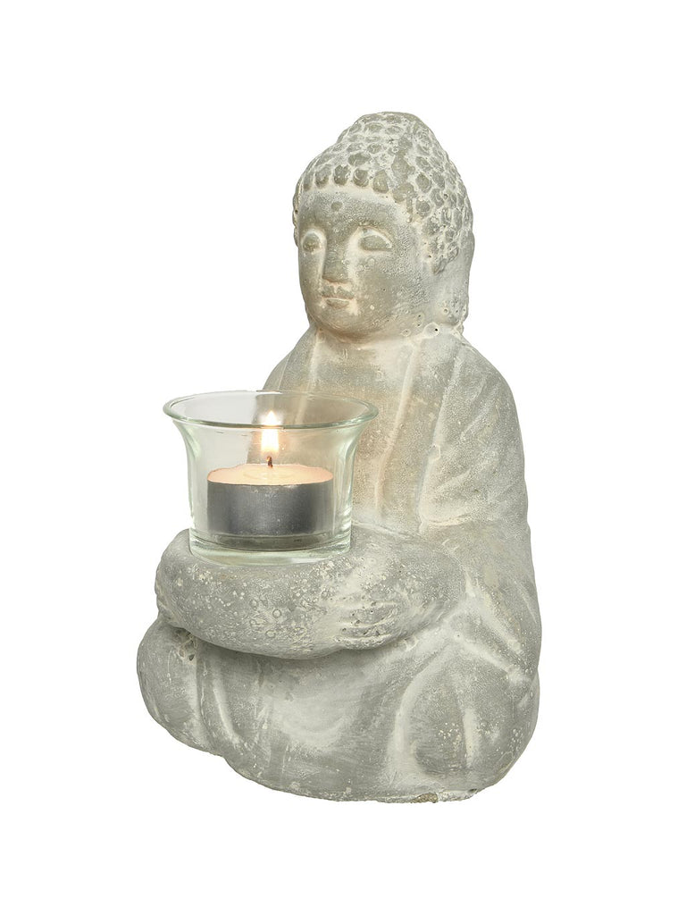 Tealight Holder Concrete Buddha