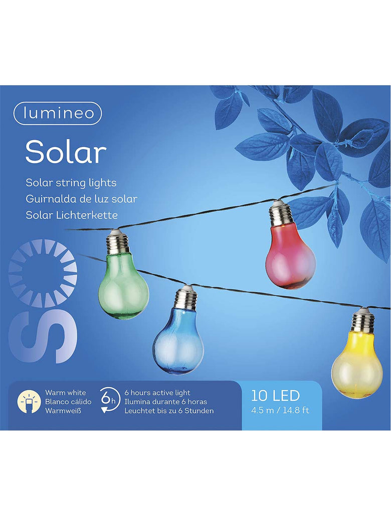 10 Static Solar Stringlights - Multicolour