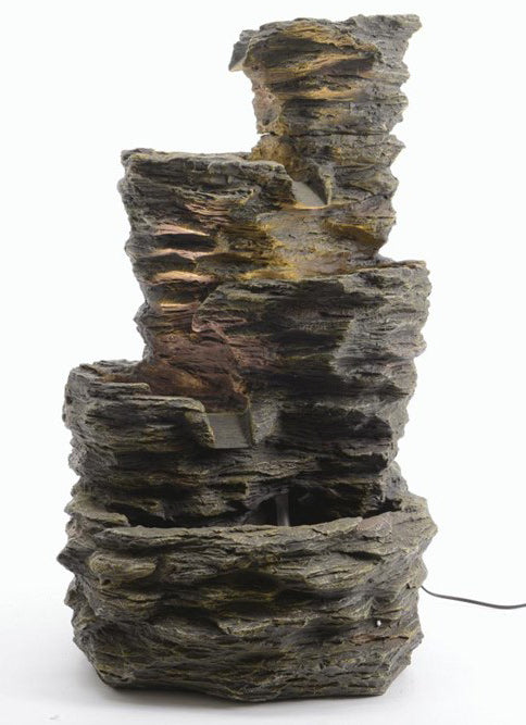 5 Tier Rock Water Feature with Warm White LEDs